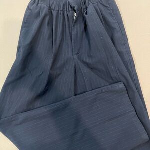 Zara Men's Dark Blue Pinstripe Trousers